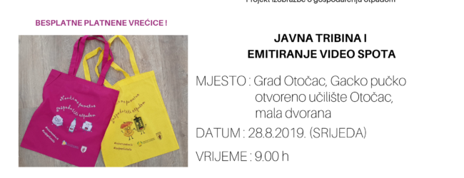 Sutra javna tribina o gospodarenju otpadom