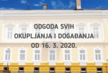 Odgoda svih javnih događanja i okupljanja u GPOU Otočac