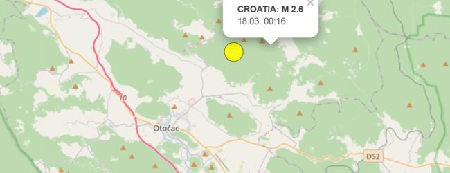 Slab potres kod Otočca