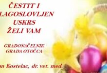 Uskršnja čestitka gradonačelnika Grada Otočca Stjepana Kostelca