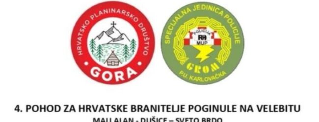 Četvrti pohod za hrvatske branitelje poginule na Velebitu