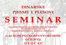 Ove godine prijavilo se više od 110 polaznika seminara Dinarske pjesme i plesovi