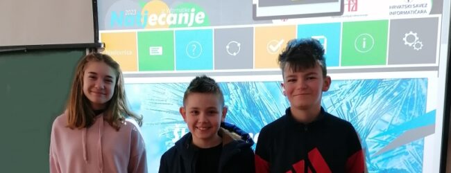 Otočki osnovnoškolci osvojili 1. 2. i 3. mjesto na županijskom natjecanju iz informatike