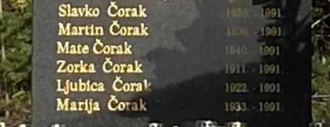 U zaseoku Čorci otkriven spomenik ubijenim civilnim žrtvama Domovinskog rata