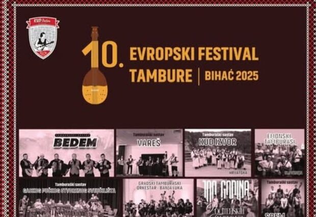 Tamburaški orkestar GPOU Otočac nastupa na 10. Europskom festivalu tambure u Bihaću